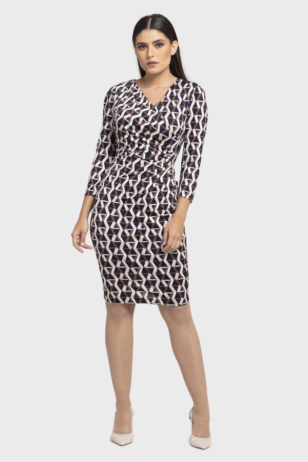 Misty Shirring Print Dress