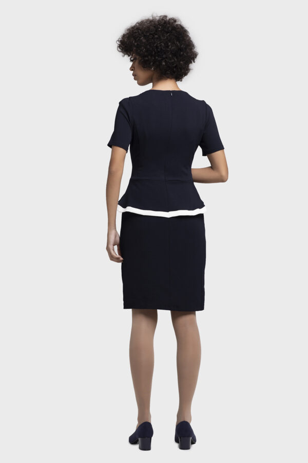 Button Bias Peplum Dress (Short Sleeve) - Image 6