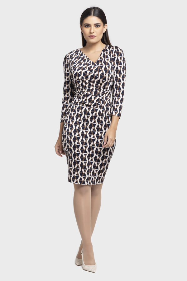 Misty Shirring Print Dress - Image 5