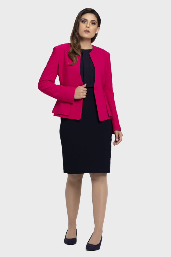 Pink Double Peplum Jacket - Image 6