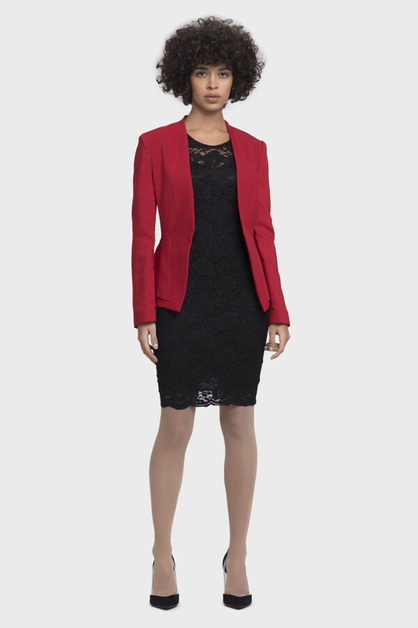 Red Side Peplum Jacket - Image 5