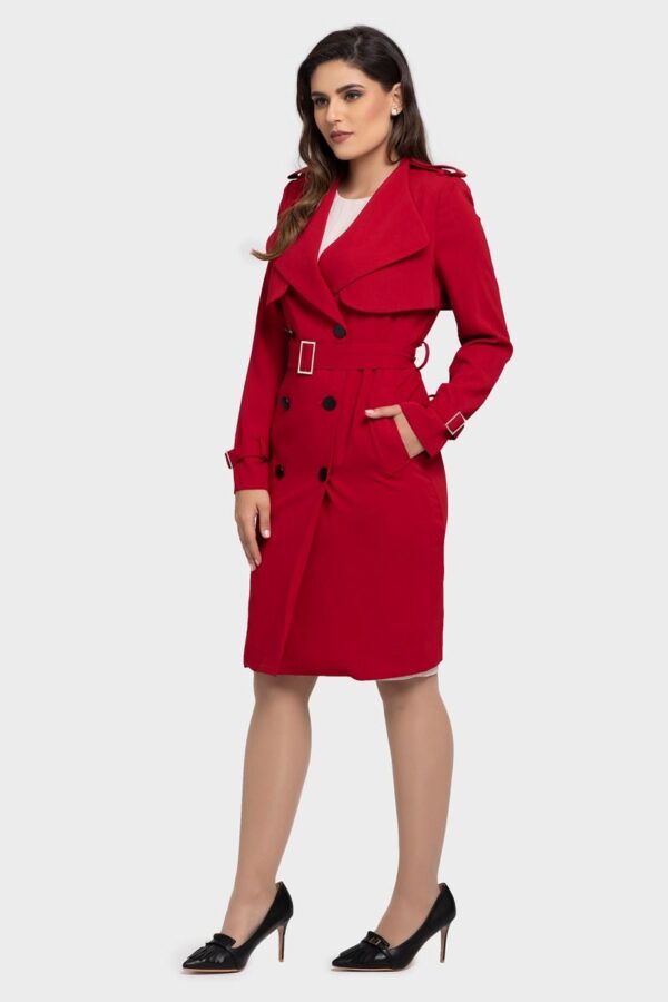 Red Seleup Vivid Autumn Coat - Image 5