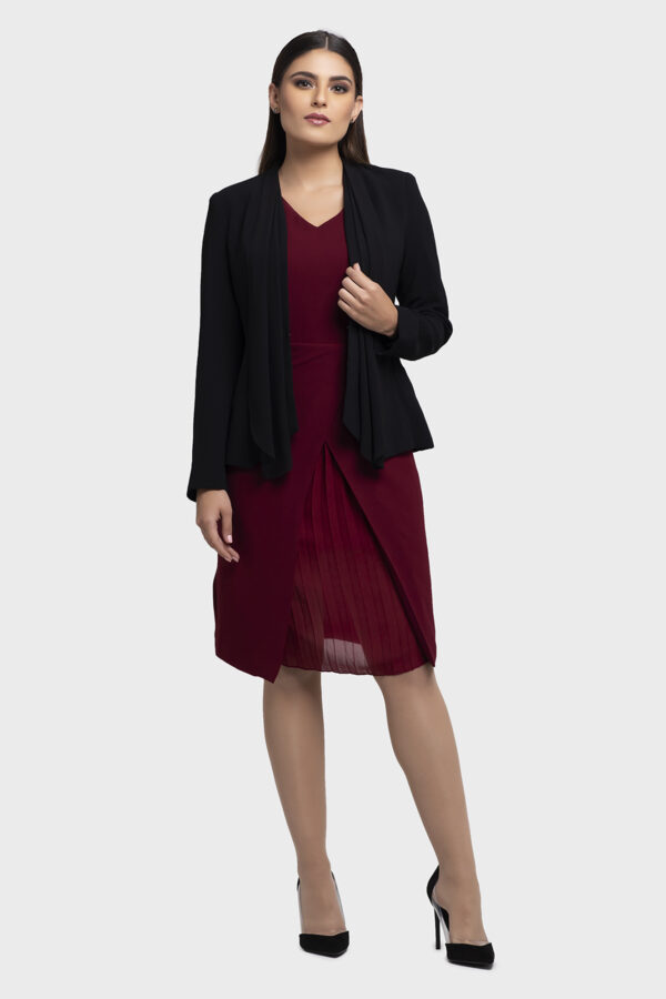 Black Chiffon Scarf Jacket - Image 5