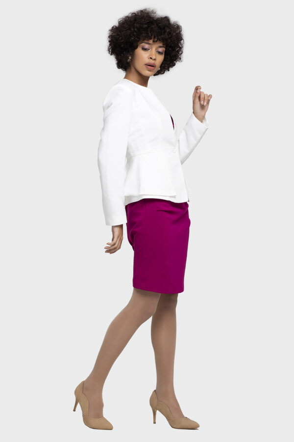 Ivory Double Peplum Jacket - Image 4