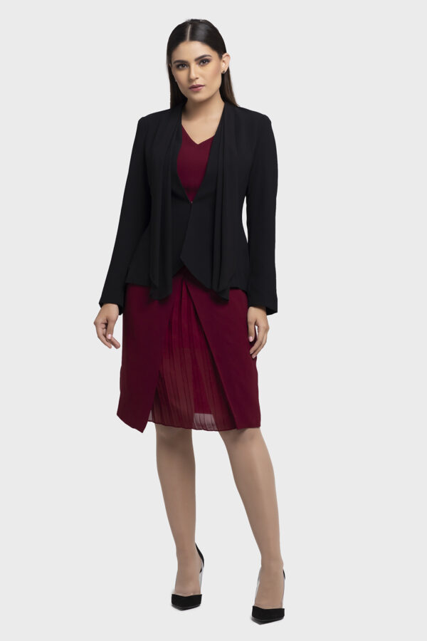 Black Chiffon Scarf Jacket - Image 4