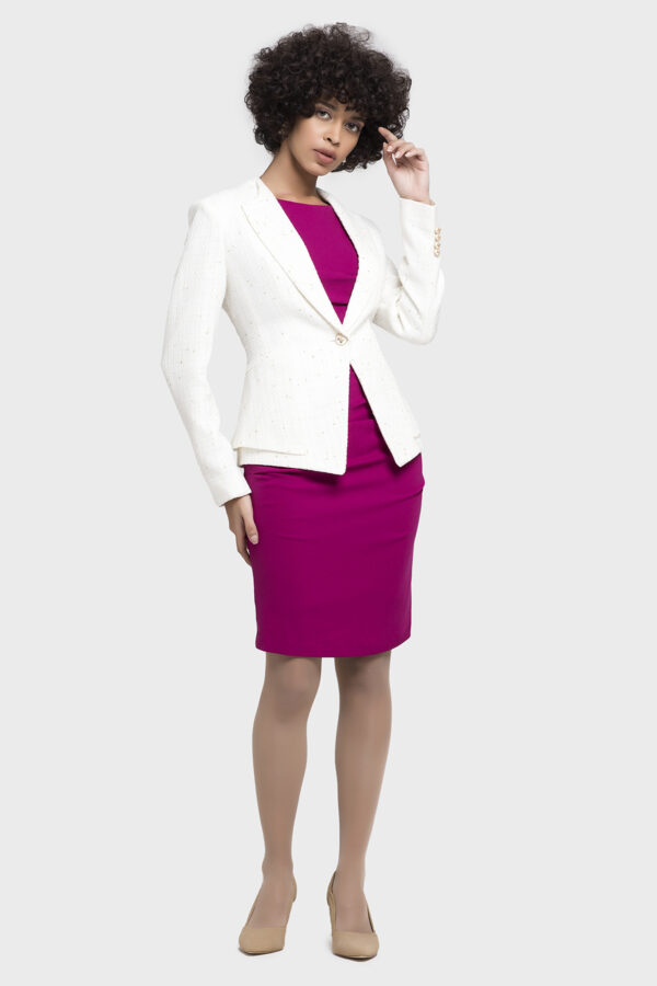 Ivory Tweed Jacket - Image 5