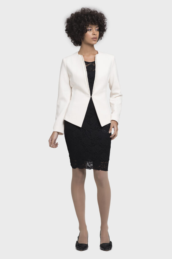 Cream Beadline Frill Jacket - Image 5