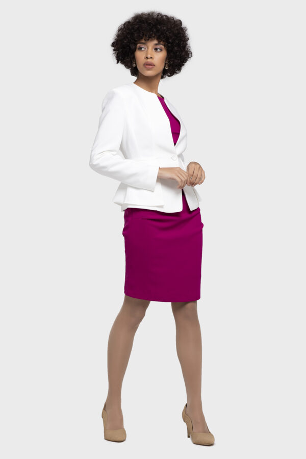 Ivory Double Peplum Jacket - Image 5