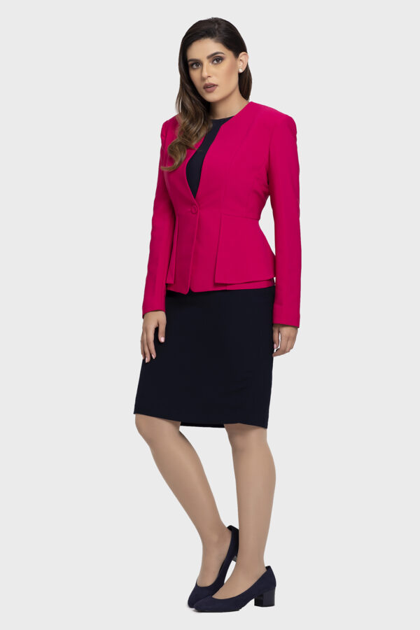 Pink Double Peplum Jacket - Image 4