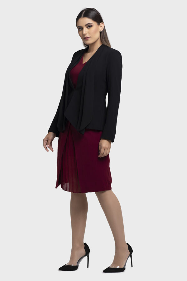 Black Chiffon Scarf Jacket - Image 3