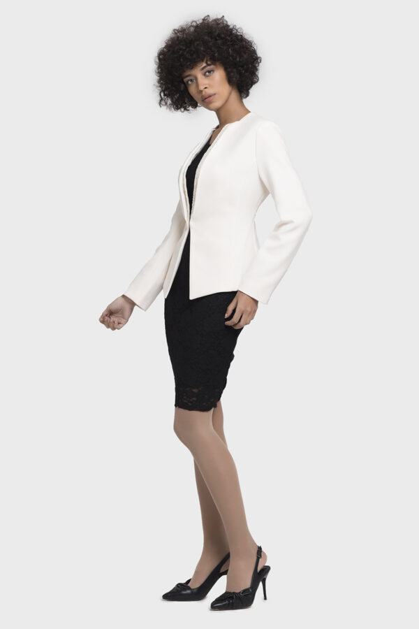 Cream Beadline Frill Jacket - Image 4