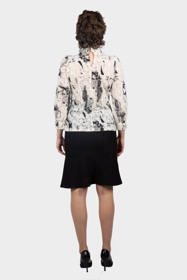 Floral High Neck Lace Blouse - Image 4