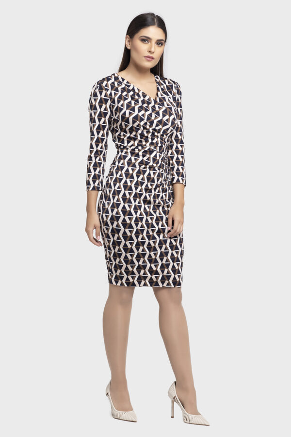 Misty Shirring Print Dress - Image 2