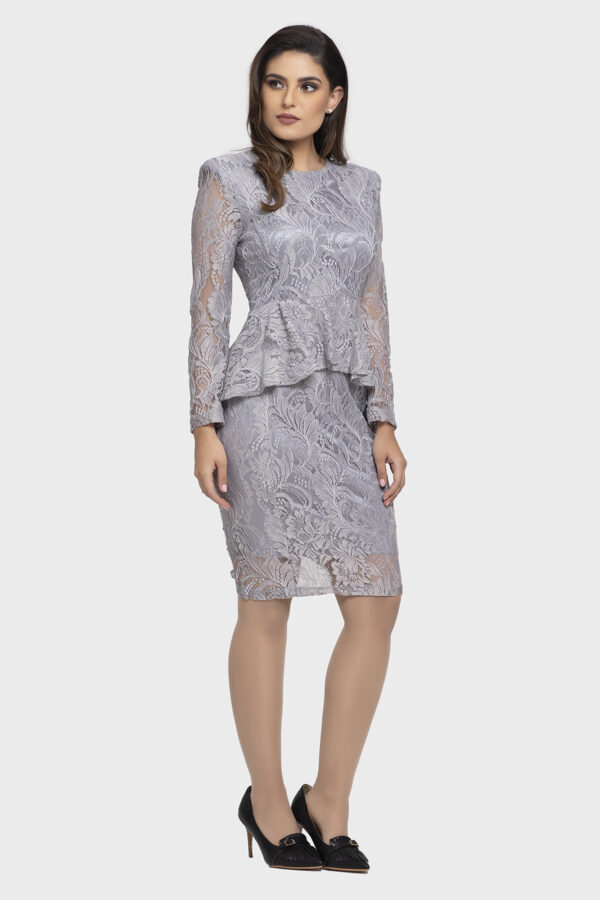 Elegant Lace Peplum Dress - Image 2