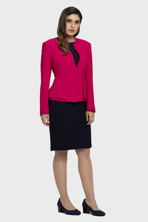 Pink Double Peplum Jacket - Image 3