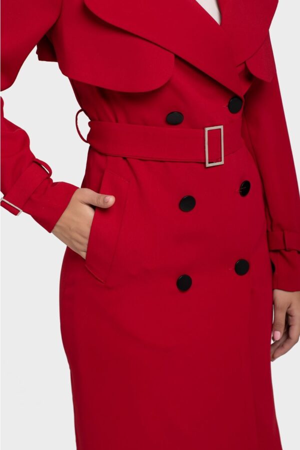 Red Seleup Vivid Autumn Coat - Image 2