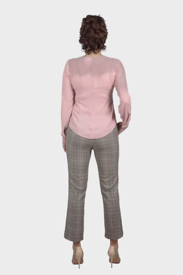 Pink Draping Cowl Neck Blouse - Image 8