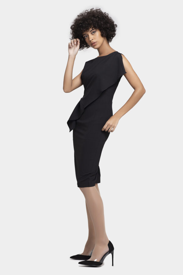 Lux Cape Draping Shirring Dress - Image 2