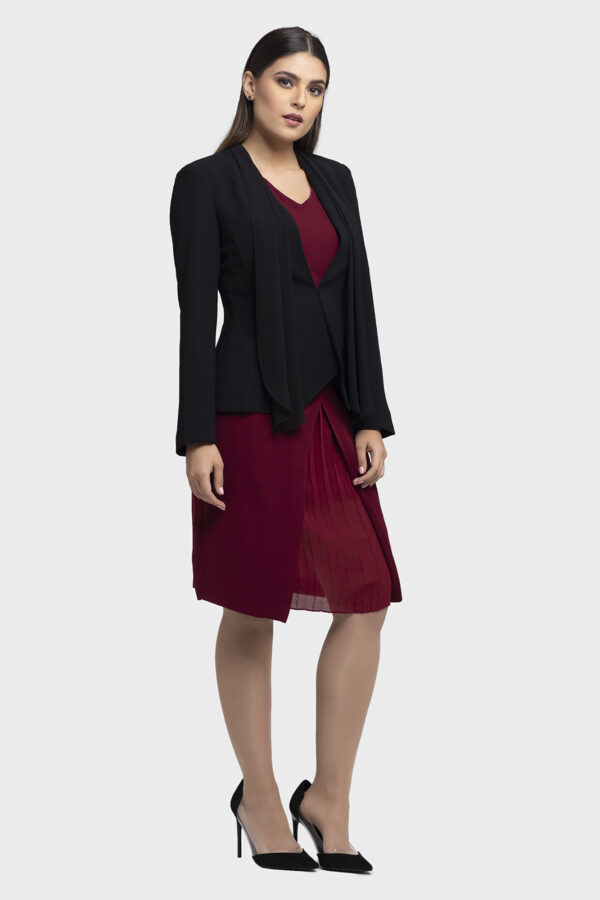 Black Chiffon Scarf Jacket - Image 2