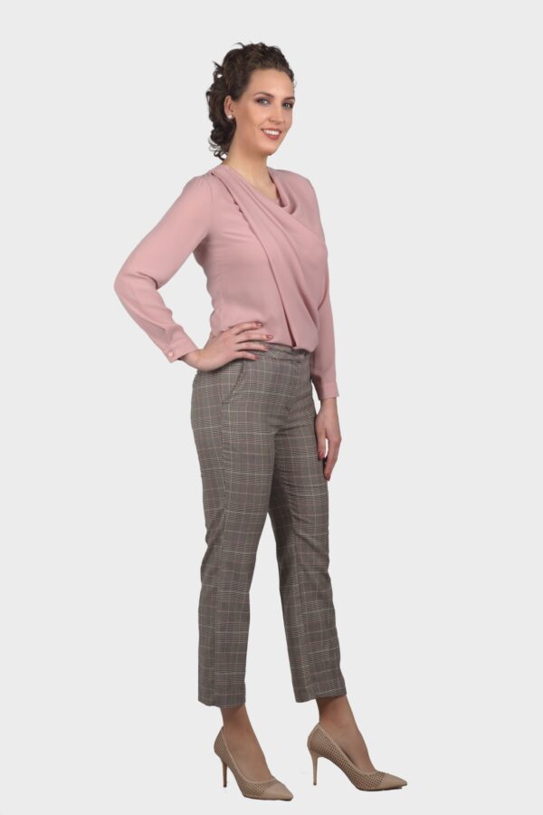 Pink Draping Cowl Neck Blouse - Image 6