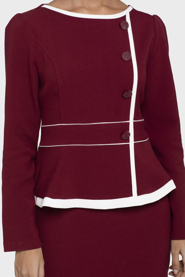 Button Bias Peplum Dress - Image 6