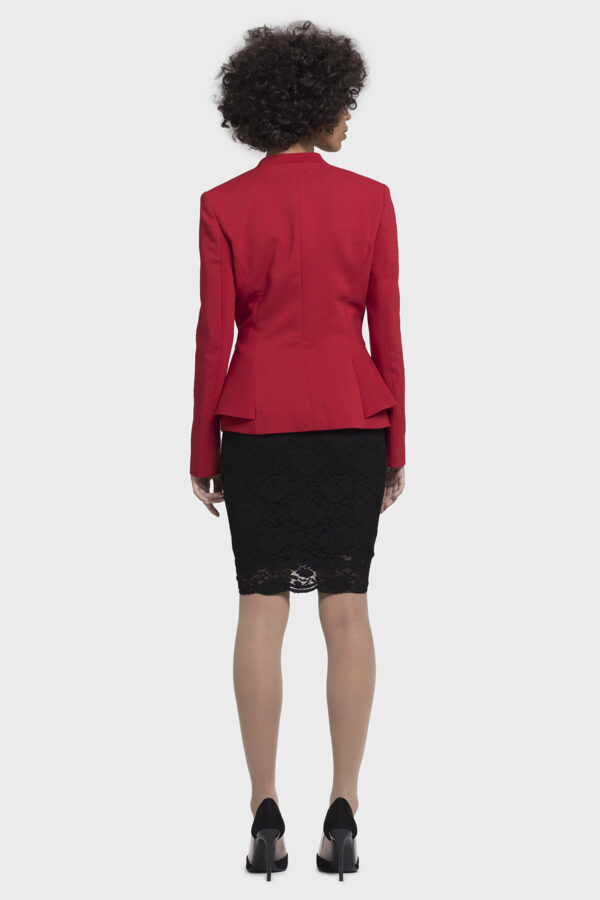 Red Side Peplum Jacket - Image 7