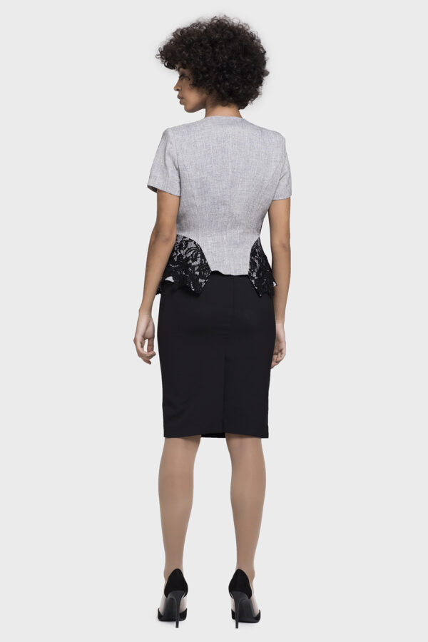 Elegant Lace Gray Jacket - Image 7