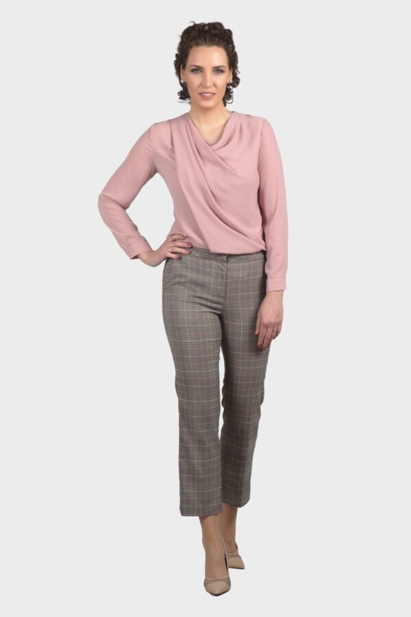 Pink Draping Cowl Neck Blouse - Image 5