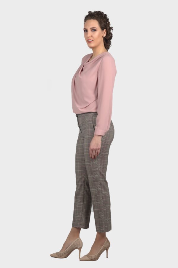 Pink Draping Cowl Neck Blouse - Image 7