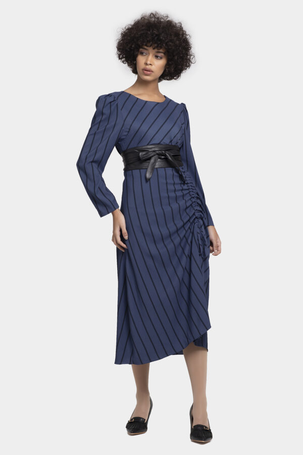 Blue Stripped Long String Dress - Image 4