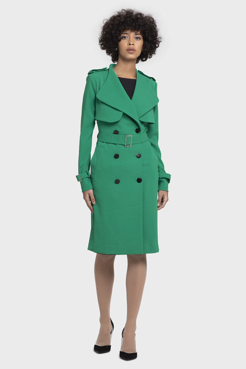 Green Seleup Vivid Autumn Coat