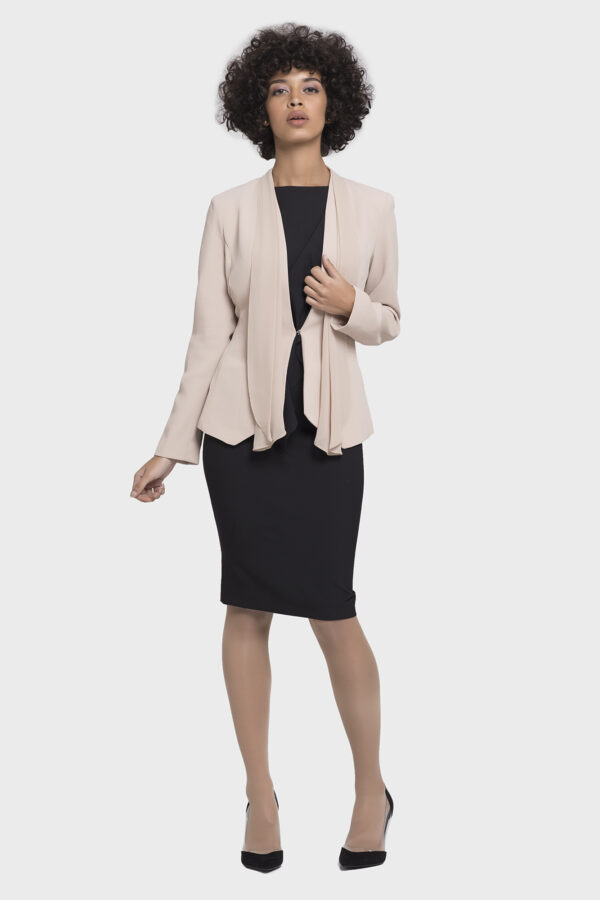 Beige Chiffon Scarf Jacket - Image 5