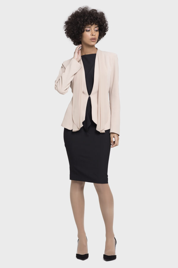 Beige Chiffon Scarf Jacket - Image 4