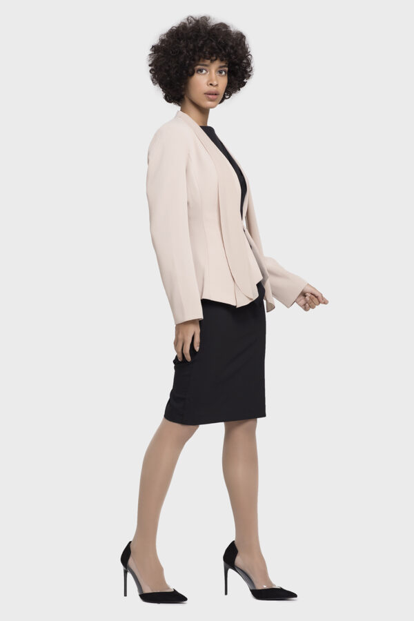 Beige Chiffon Scarf Jacket - Image 3