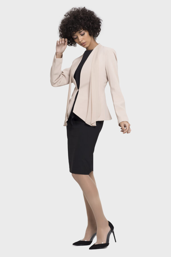 Beige Chiffon Scarf Jacket - Image 2
