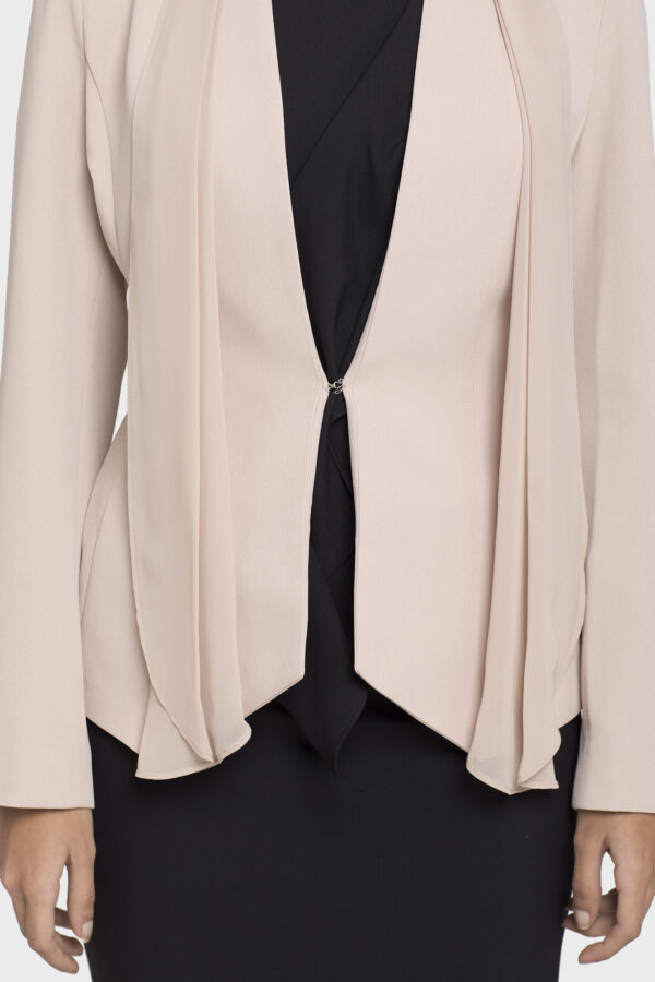 Beige Chiffon Scarf Jacket - Image 6