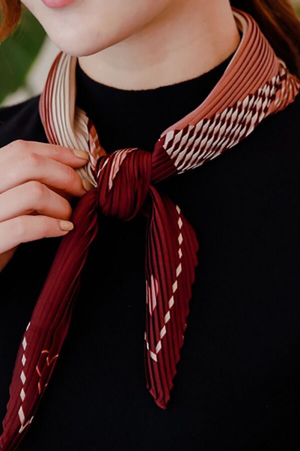 Red Pleated Heart Scarf